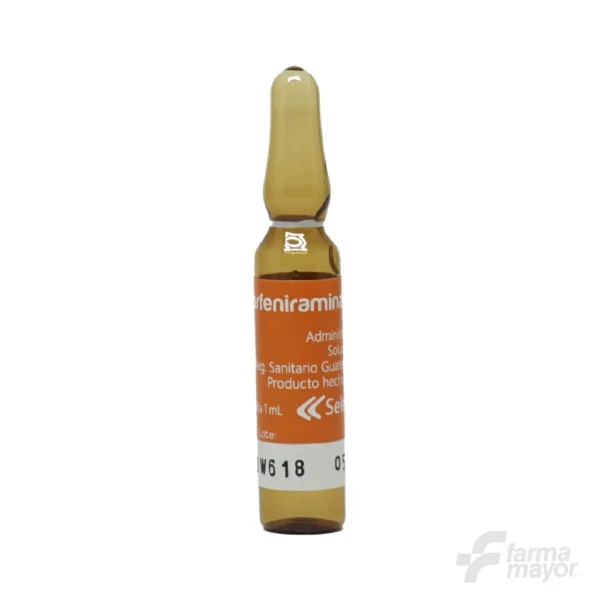 CLORFENIRAMINA MALEATO 10mg/ml AMPOLLA x 1 (CAJA DE 25 UNIDADES). SELECTPHARMA