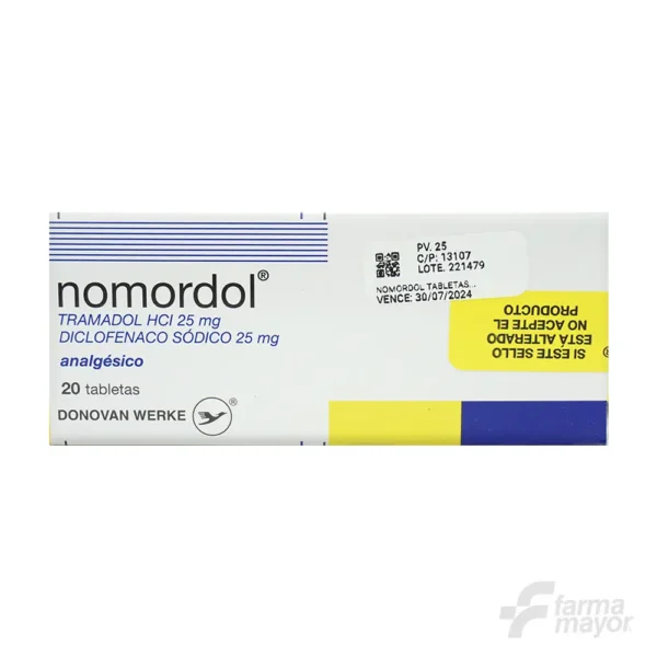 NOMORDOL TABLETAS 25MG X 20