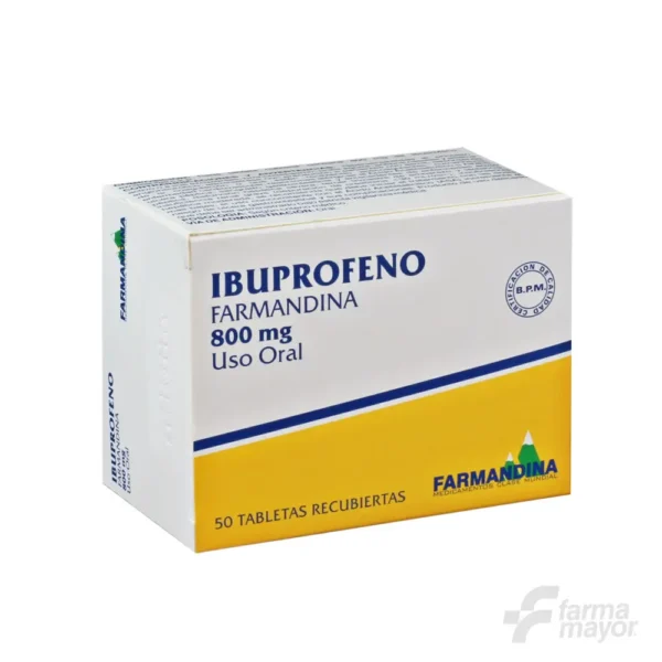 IBUPROFENO FARMANDINA TAB 800MG X 1 (CAJA 50 UNIDADES)