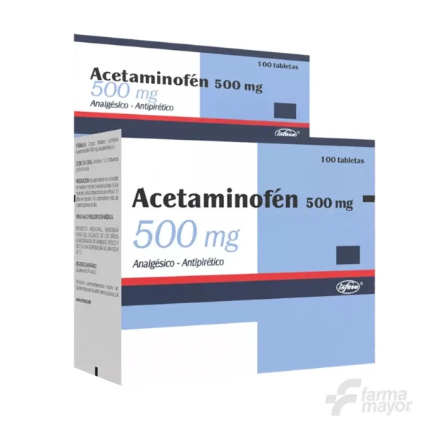 ACETAMINOFEN 500MG TABLETAS X 10 (CAJA DE 10 BLISTER). INFASA