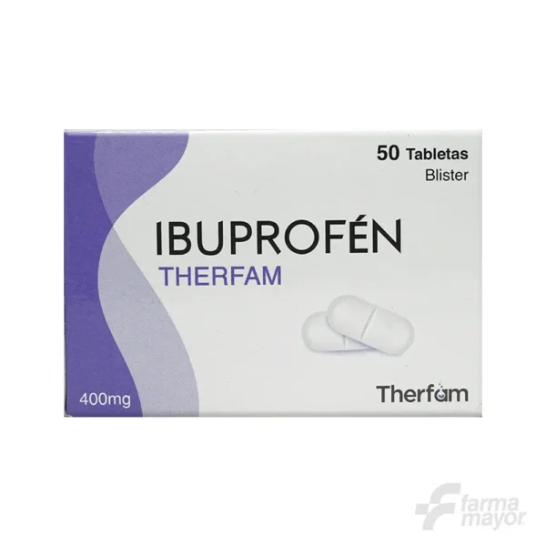 IBUPROFEN THERFAM 400MG TABLETAS X 1 (CAJA 50 UNIDADES)