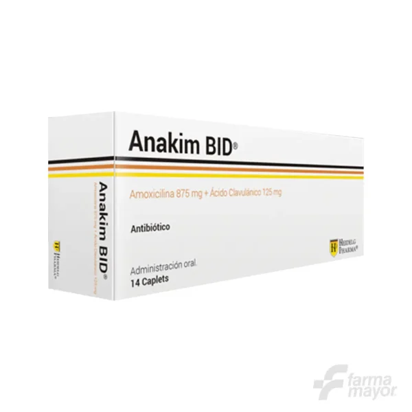 ANAKIM BID CAPLETS 875/125MG x 14