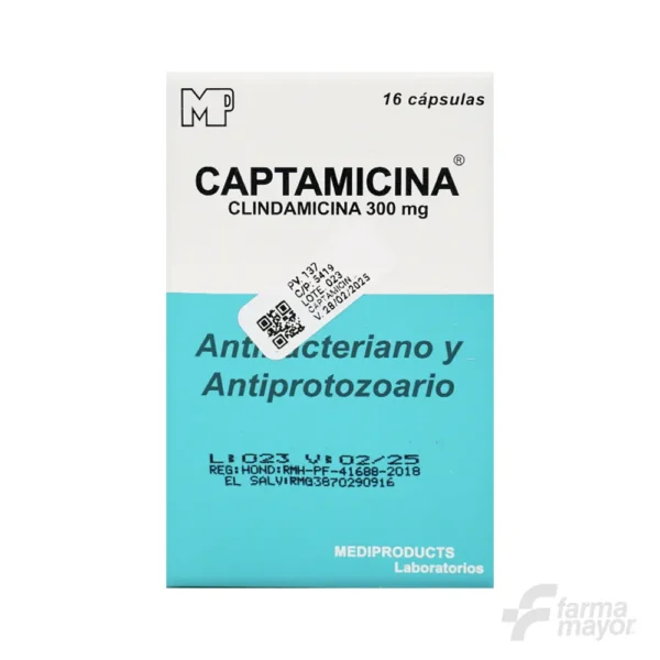 CAPTAMICINA CAPSULA 300 MG X 16