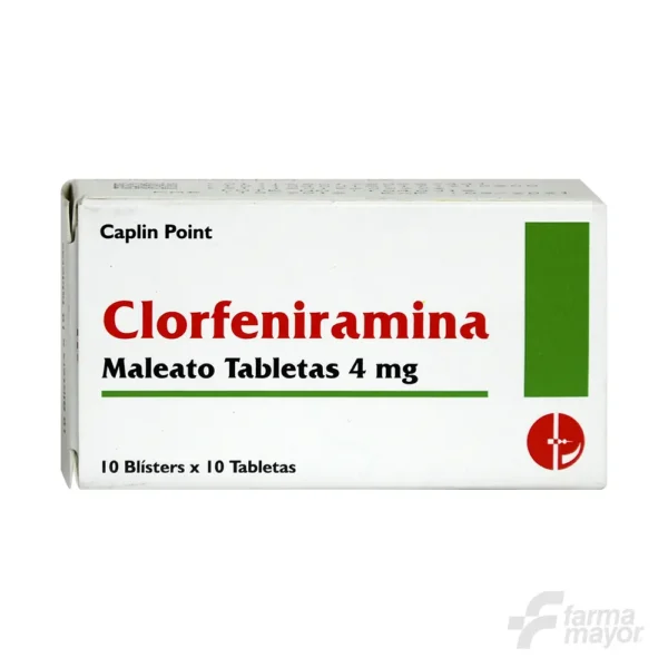 CLORFENIRAMINA TABLETA 4 MG. X 10 TABLETAS (CAJA 10 BLISTER). CAPLIN POINT