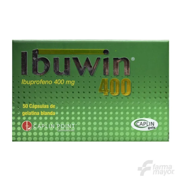 IBUWIN 400 (IBUPROFENO 400MG CAPSULAS) X 1.(CAJA 50 UNIDADES)