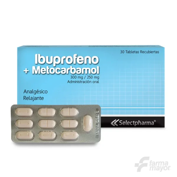 IBUPROFENO 300MG METOCARBAMOL 250MG TABLETA X 1 (CAJA DE 30) (SELECTPHARMA)